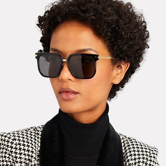 New Bottega Veneta Bv1083sa 001 Women Black Square Sunglasses Bottega Veneta